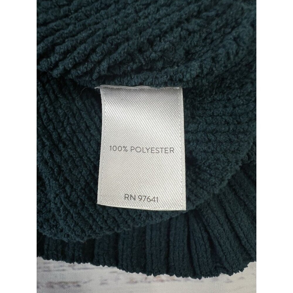 J.JILL $79 Solid Green Chenille Soft Cable Knit Pullover Sweater Top Size Large - Picture 10 of 11